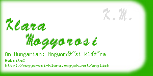 klara mogyorosi business card